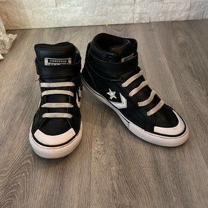 Converse high top leather sneakers size 2 kids